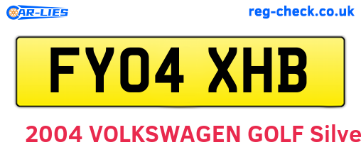 FY04XHB are the vehicle registration plates.