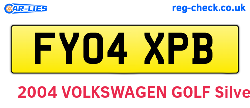 FY04XPB are the vehicle registration plates.