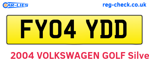 FY04YDD are the vehicle registration plates.