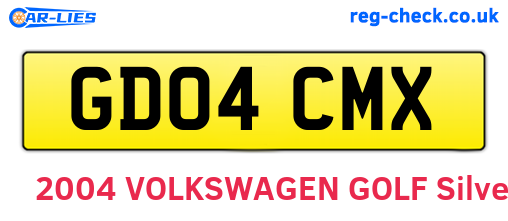 GD04CMX are the vehicle registration plates.