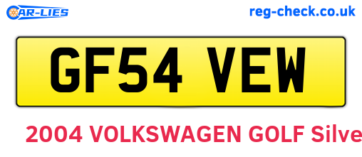 GF54VEW are the vehicle registration plates.