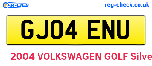 GJ04ENU are the vehicle registration plates.