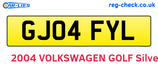 GJ04FYL are the vehicle registration plates.