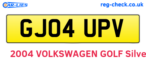 GJ04UPV are the vehicle registration plates.