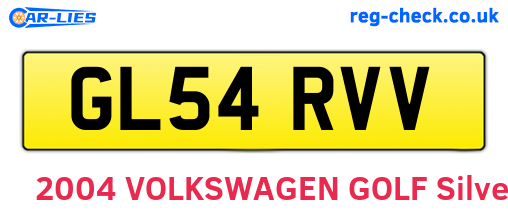 GL54RVV are the vehicle registration plates.