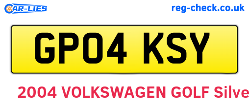 GP04KSY are the vehicle registration plates.