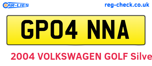 GP04NNA are the vehicle registration plates.