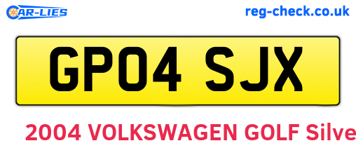 GP04SJX are the vehicle registration plates.
