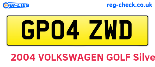 GP04ZWD are the vehicle registration plates.