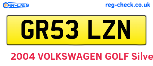 GR53LZN are the vehicle registration plates.