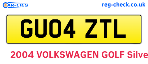 GU04ZTL are the vehicle registration plates.