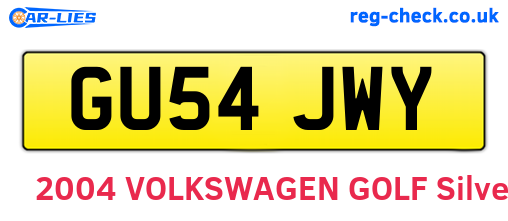 GU54JWY are the vehicle registration plates.