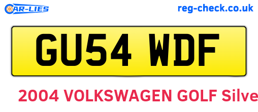 GU54WDF are the vehicle registration plates.