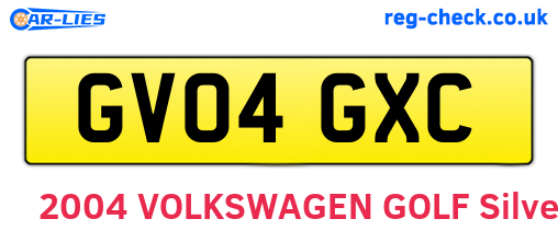 GV04GXC are the vehicle registration plates.