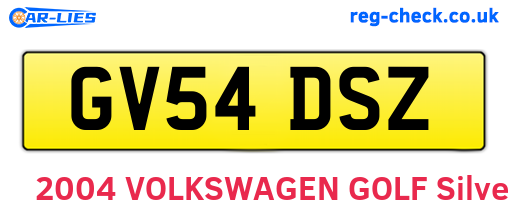 GV54DSZ are the vehicle registration plates.