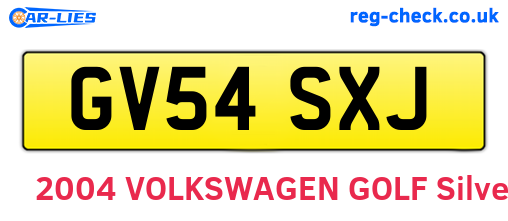 GV54SXJ are the vehicle registration plates.