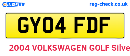 GY04FDF are the vehicle registration plates.