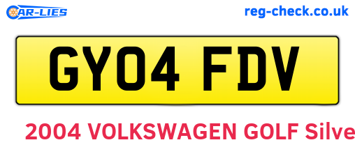 GY04FDV are the vehicle registration plates.