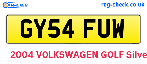 GY54FUW are the vehicle registration plates.