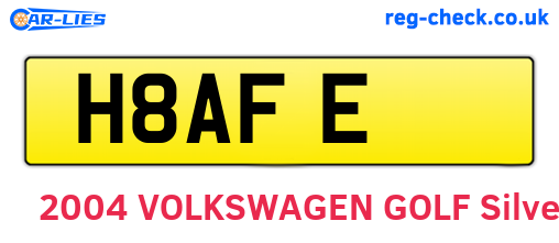 H8AFE are the vehicle registration plates.