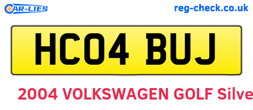 HC04BUJ are the vehicle registration plates.