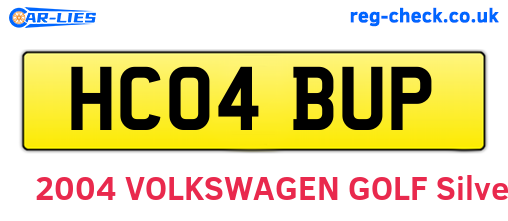 HC04BUP are the vehicle registration plates.
