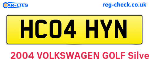 HC04HYN are the vehicle registration plates.