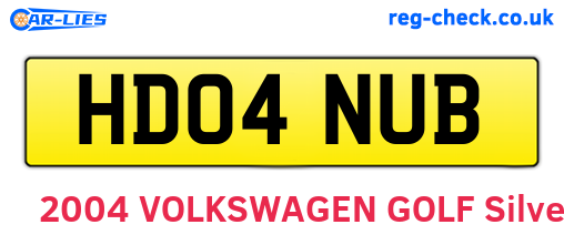 HD04NUB are the vehicle registration plates.