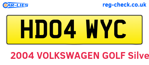 HD04WYC are the vehicle registration plates.