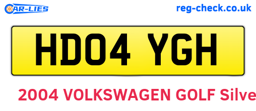 HD04YGH are the vehicle registration plates.