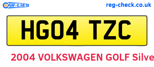 HG04TZC are the vehicle registration plates.