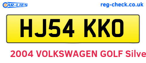 HJ54KKO are the vehicle registration plates.