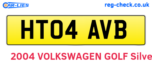 HT04AVB are the vehicle registration plates.