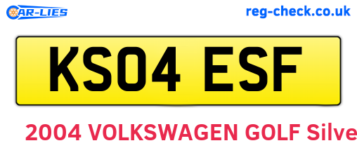 KS04ESF are the vehicle registration plates.