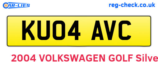 KU04AVC are the vehicle registration plates.