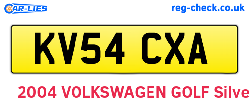 KV54CXA are the vehicle registration plates.