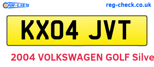 KX04JVT are the vehicle registration plates.