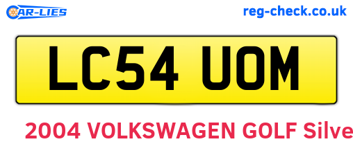 LC54UOM are the vehicle registration plates.