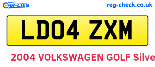 LD04ZXM are the vehicle registration plates.