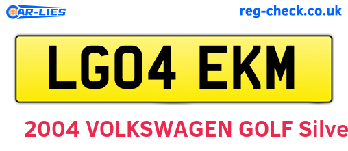 LG04EKM are the vehicle registration plates.