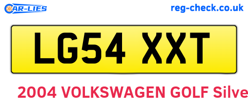 LG54XXT are the vehicle registration plates.