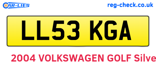 LL53KGA are the vehicle registration plates.