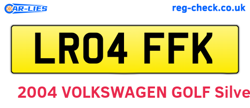 LR04FFK are the vehicle registration plates.
