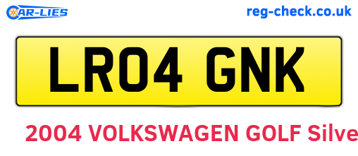 LR04GNK are the vehicle registration plates.