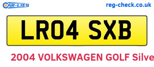 LR04SXB are the vehicle registration plates.