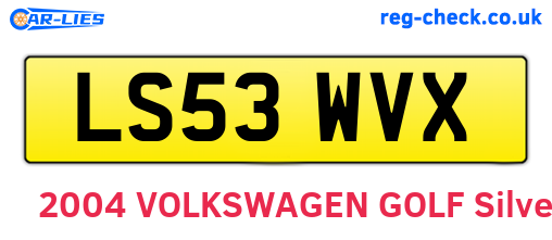 LS53WVX are the vehicle registration plates.