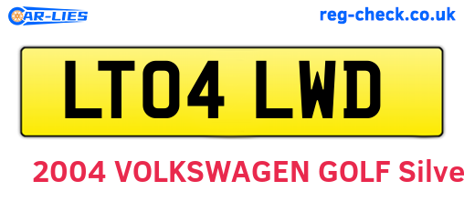 LT04LWD are the vehicle registration plates.