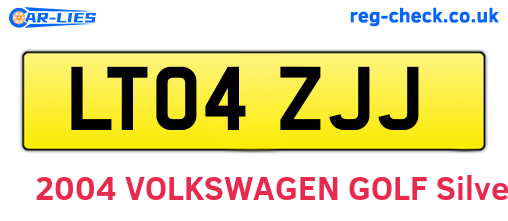 LT04ZJJ are the vehicle registration plates.