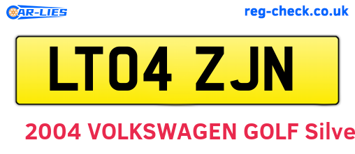 LT04ZJN are the vehicle registration plates.