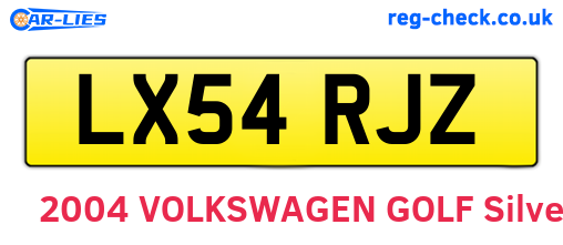 LX54RJZ are the vehicle registration plates.